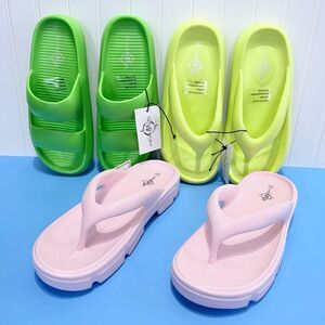 3 Pairs of Women’s Colorful Slip-On Sandals Size 8